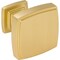 Jeffrey Alexander 1-1/4" Overall Length Brushed Gold Square Renzo Cabinet Knob 141BG - alternate 3
